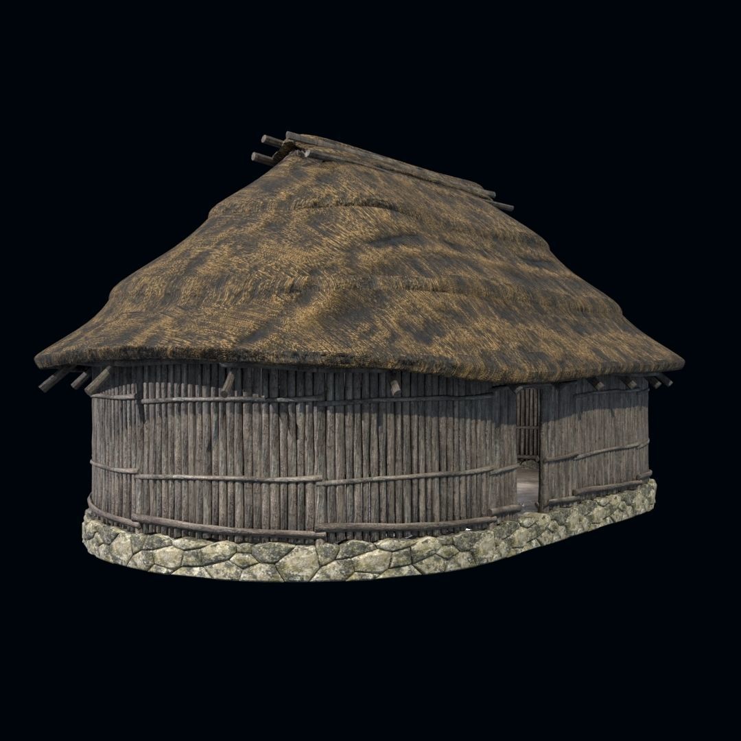OLD ANCIENT HOUSE AZTEC MAYAN INCA STONE TEMPLE COLLECTION Low-poly 3D model_11