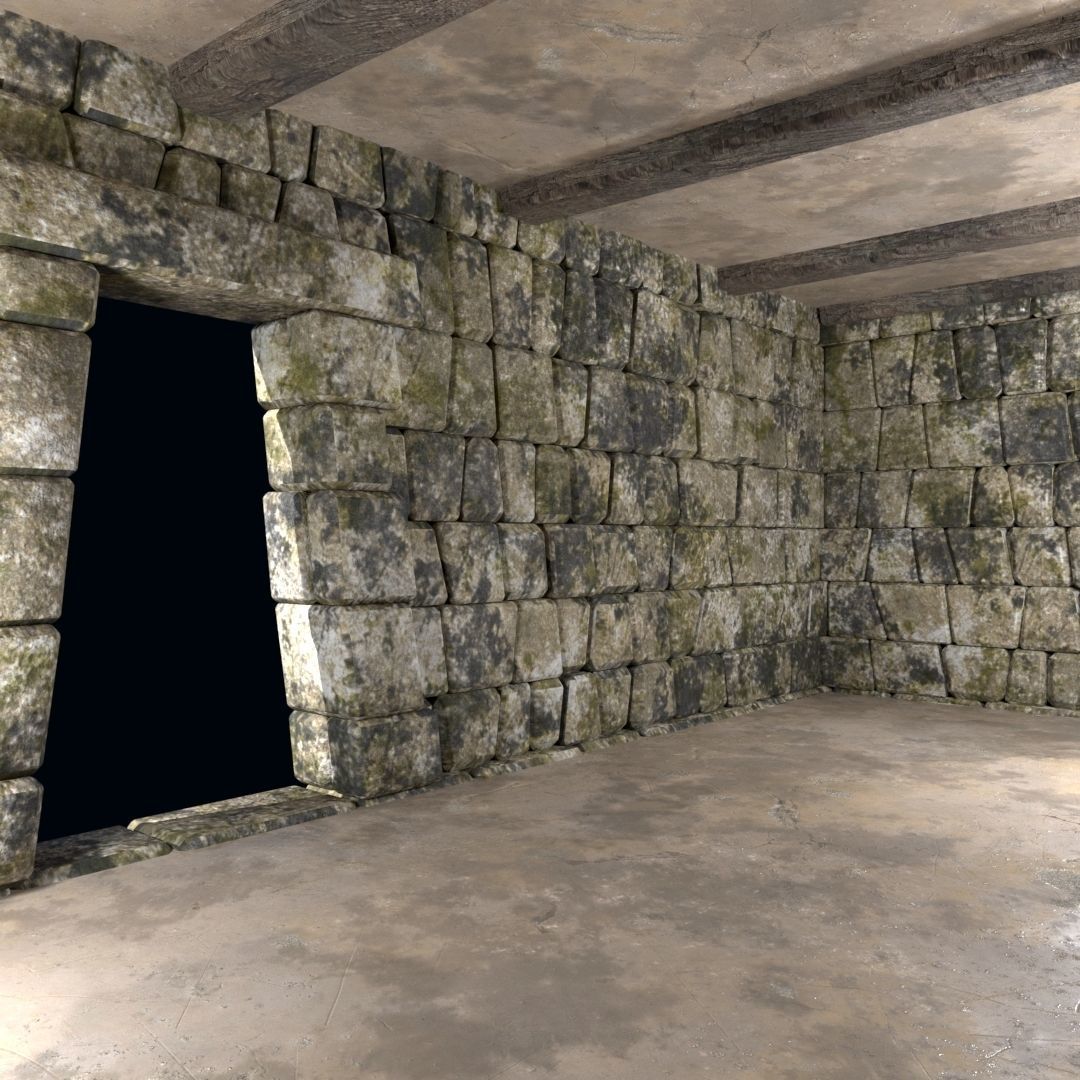 OLD ANCIENT HOUSE AZTEC MAYAN INCA STONE TEMPLE COLLECTION Low-poly 3D model_45