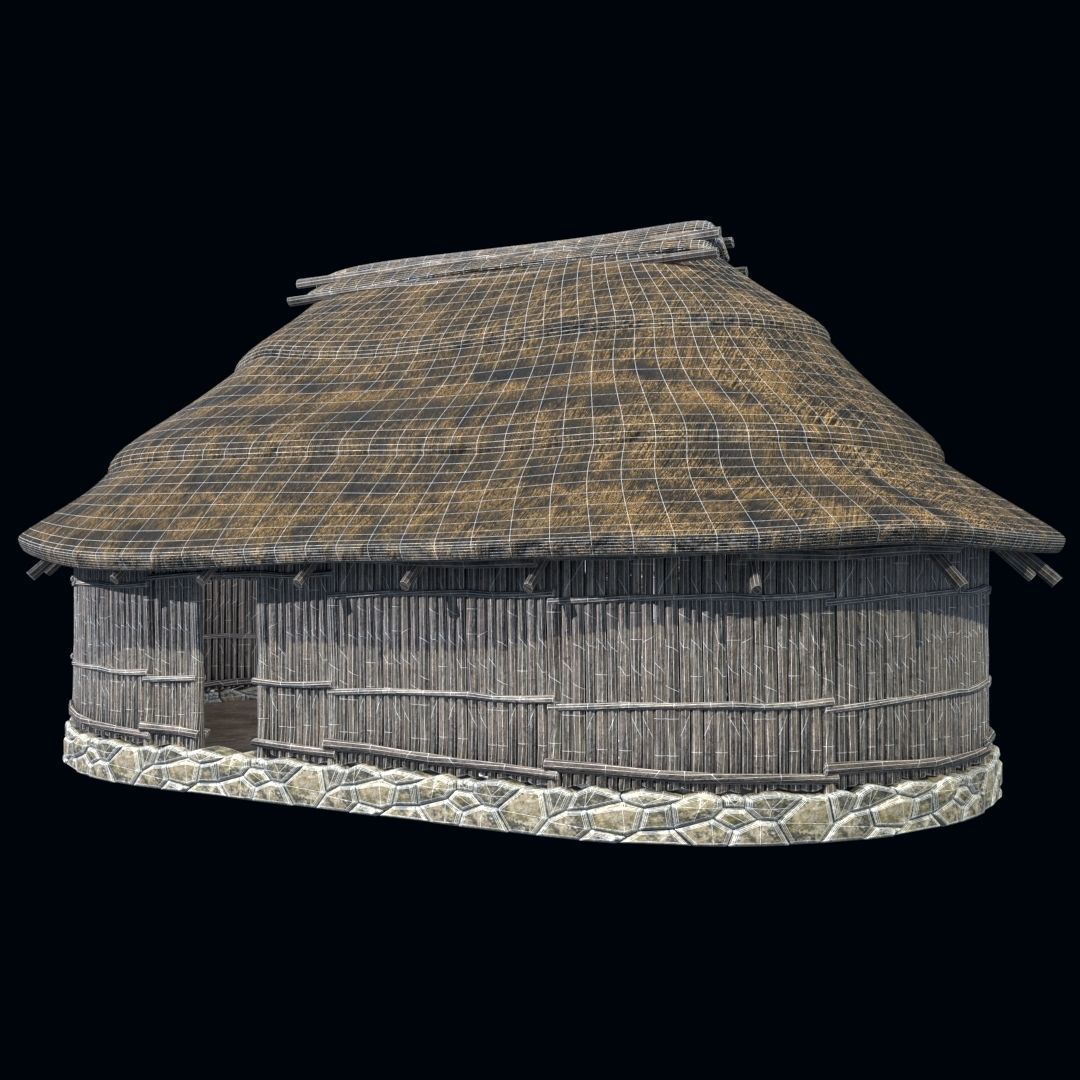 OLD ANCIENT HOUSE AZTEC MAYAN INCA STONE TEMPLE COLLECTION Low-poly 3D model_39
