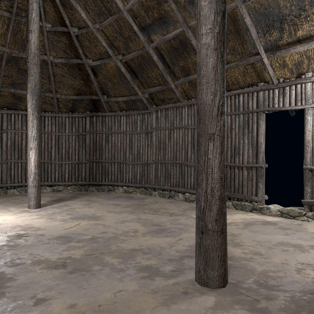 OLD ANCIENT HOUSE AZTEC MAYAN INCA STONE TEMPLE COLLECTION Low-poly 3D model_14