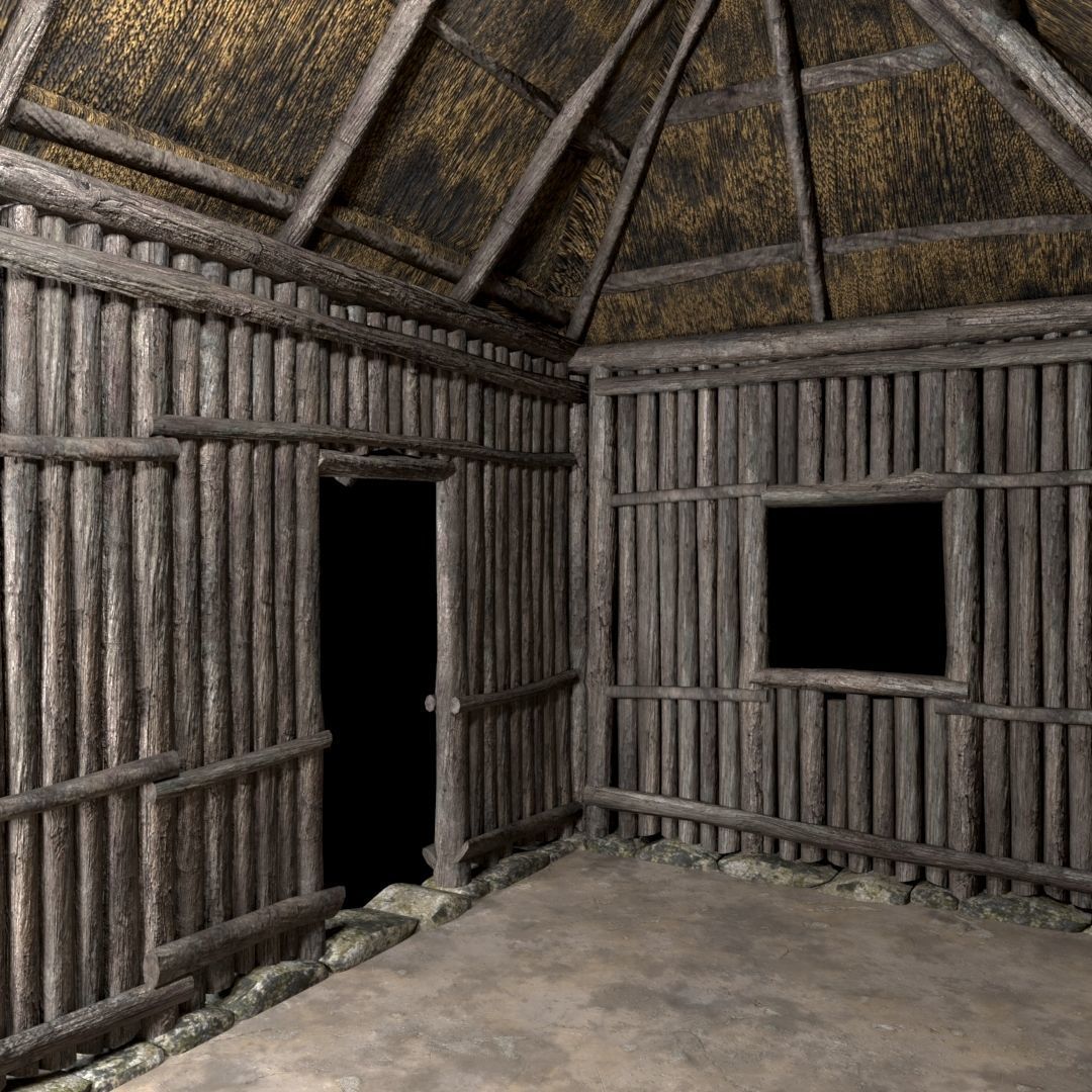 OLD ANCIENT HOUSE AZTEC MAYAN INCA STONE TEMPLE COLLECTION Low-poly 3D model_33