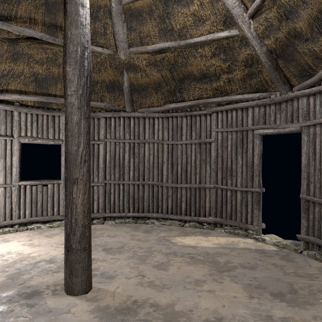 OLD ANCIENT HOUSE AZTEC MAYAN INCA STONE TEMPLE COLLECTION Low-poly 3D model_37