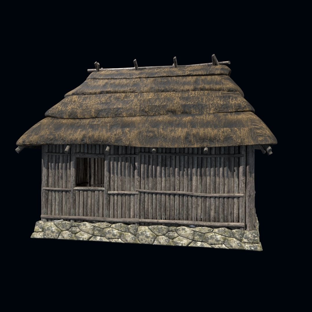 OLD ANCIENT HOUSE AZTEC MAYAN INCA STONE TEMPLE COLLECTION Low-poly 3D model_38