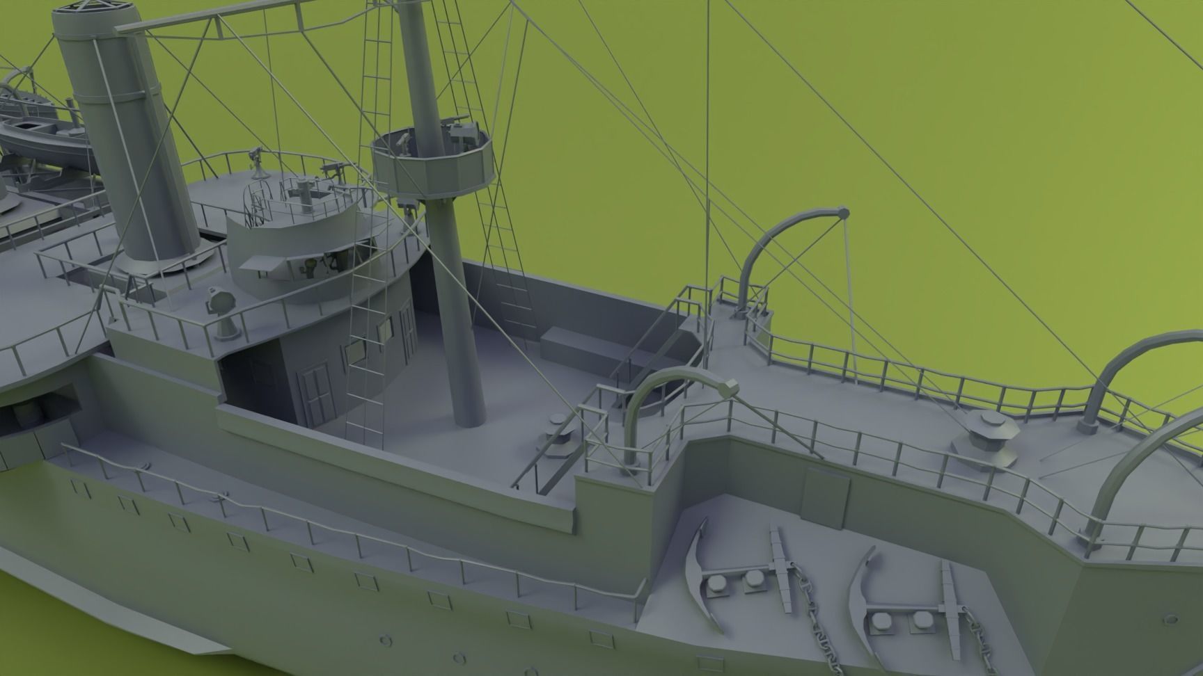 Brazilian Cruiser Almirante Tamandare 3D model_17