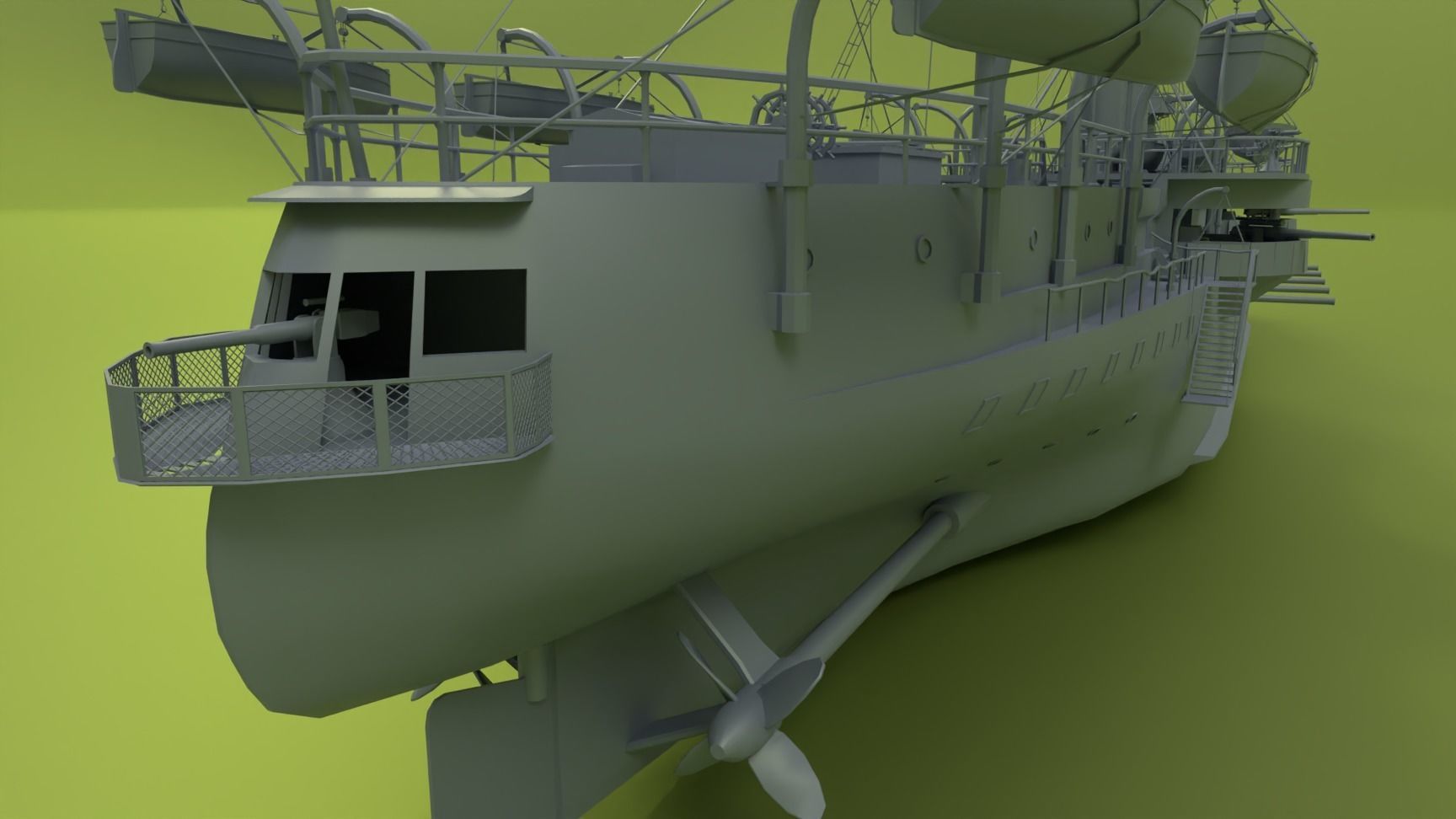 Brazilian Cruiser Almirante Tamandare 3D model_22