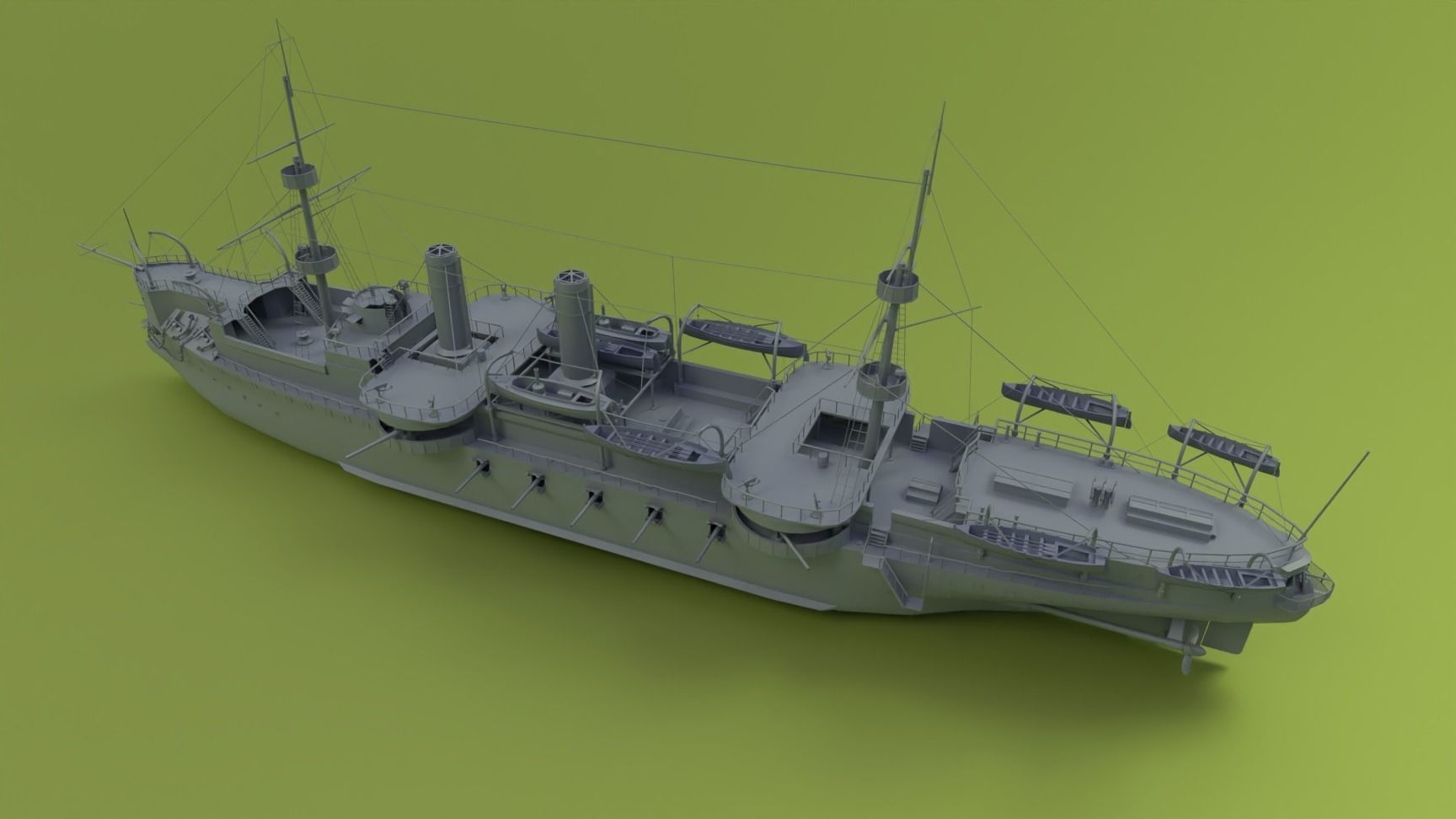 Brazilian Cruiser Almirante Tamandare 3D model_5