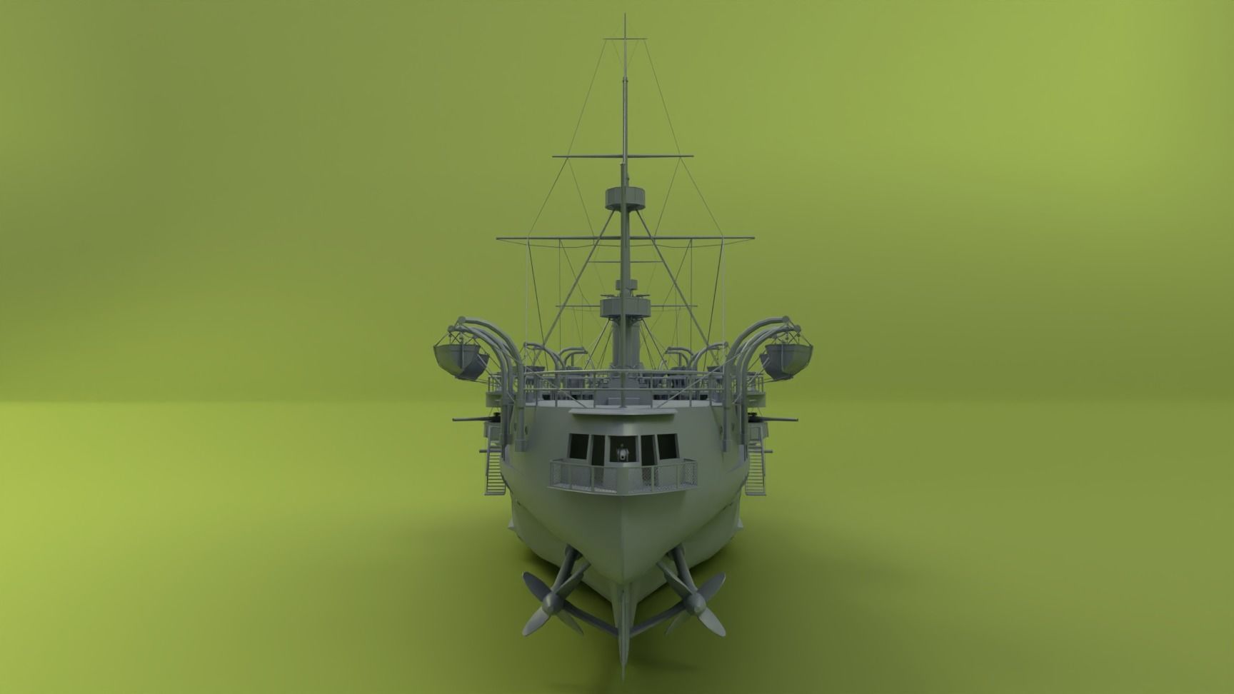 Brazilian Cruiser Almirante Tamandare 3D model_13