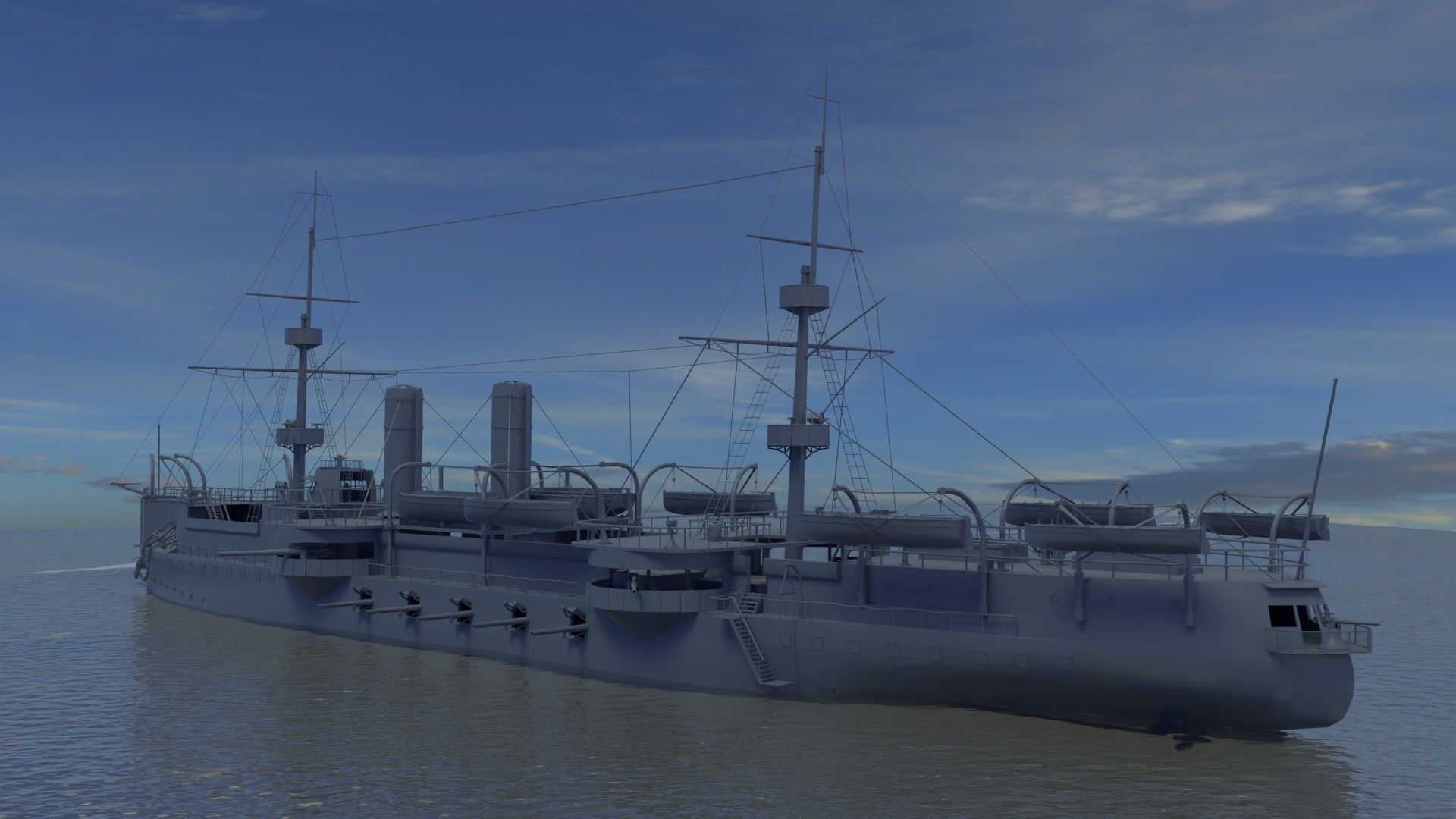 Brazilian Cruiser Almirante Tamandare 3D model_27