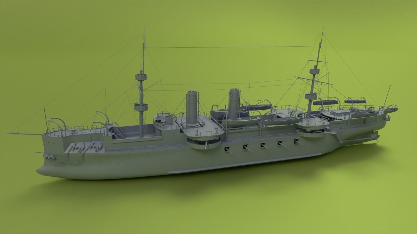 Brazilian Cruiser Almirante Tamandare 3D model_3