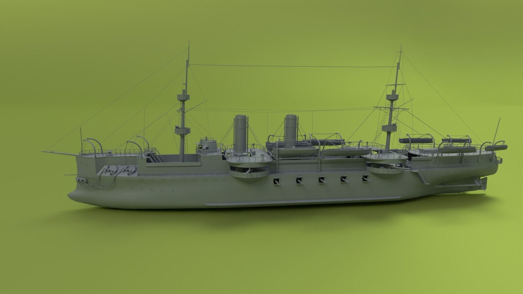 Brazilian Cruiser Almirante Tamandare 3D model_4