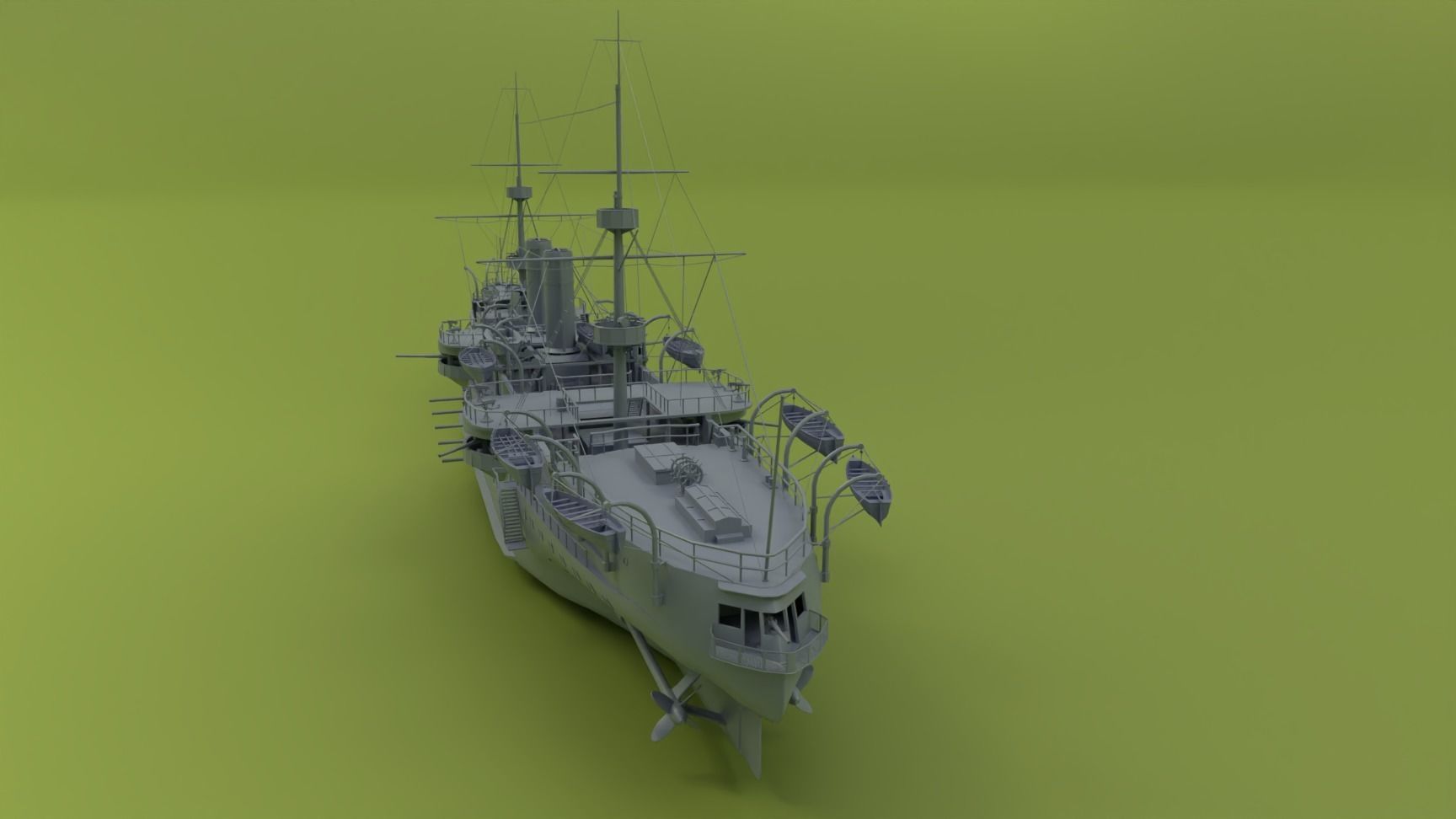 Brazilian Cruiser Almirante Tamandare 3D model_7