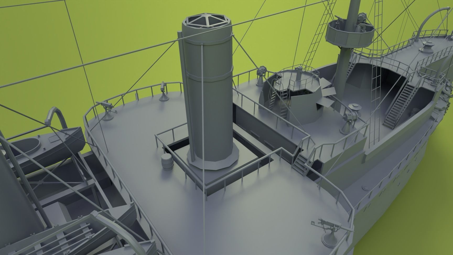 Brazilian Cruiser Almirante Tamandare 3D model_18