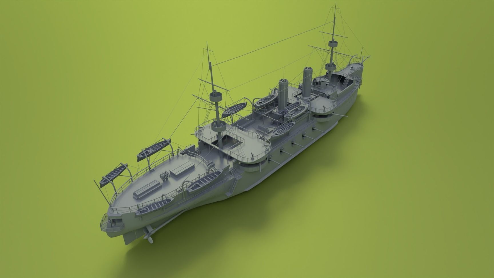 Brazilian Cruiser Almirante Tamandare 3D model_8