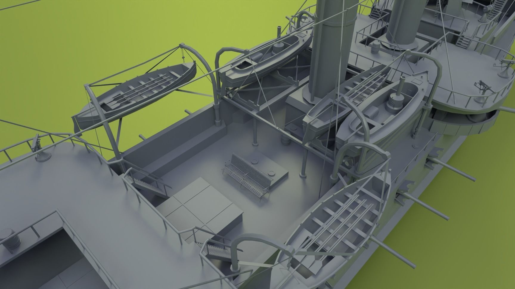 Brazilian Cruiser Almirante Tamandare 3D model_19