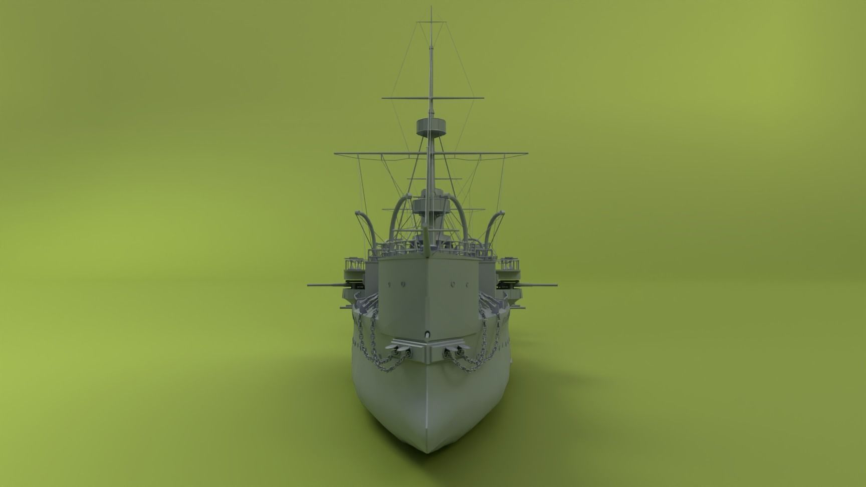 Brazilian Cruiser Almirante Tamandare 3D model_12