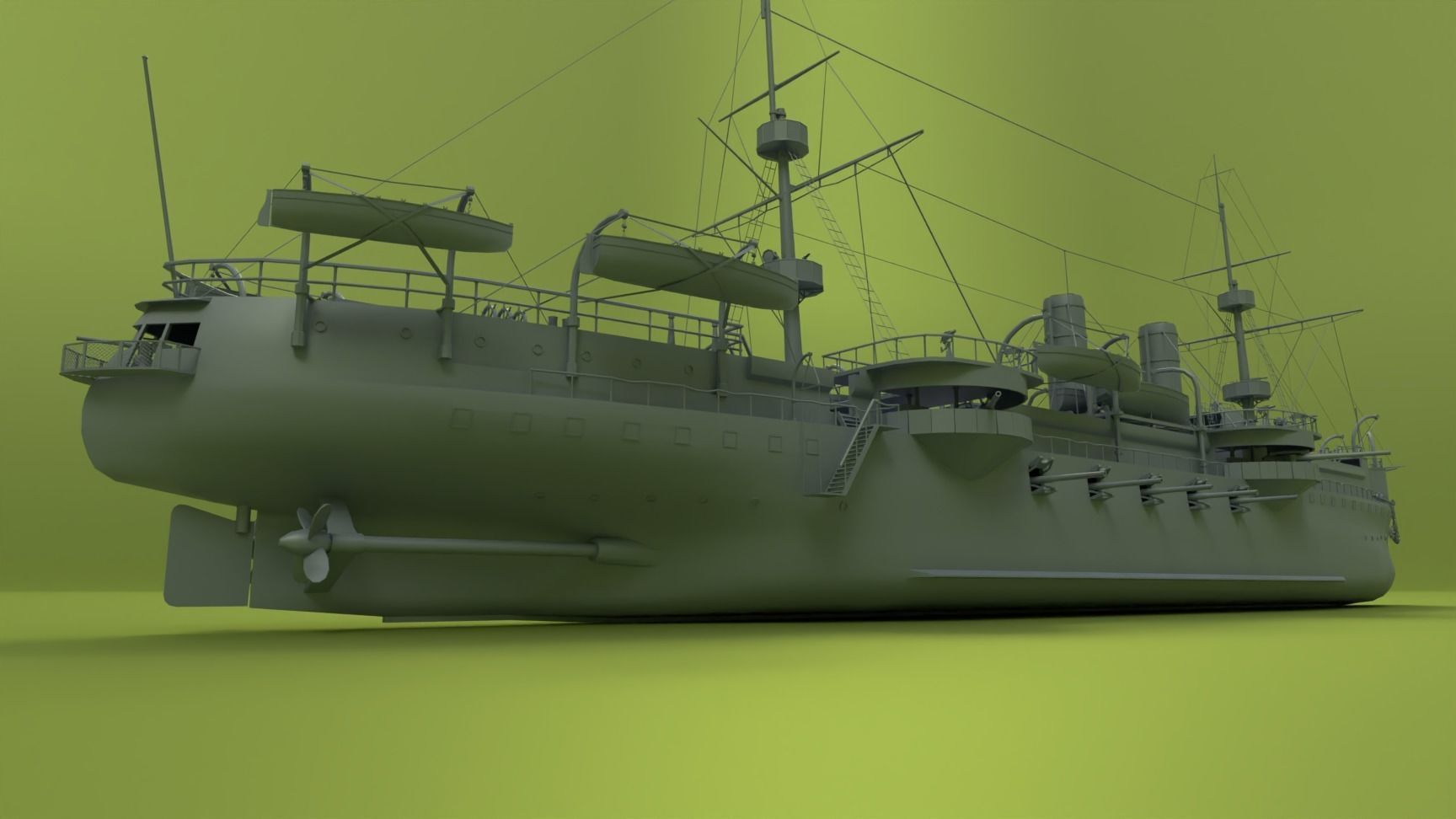 Brazilian Cruiser Almirante Tamandare 3D model_15