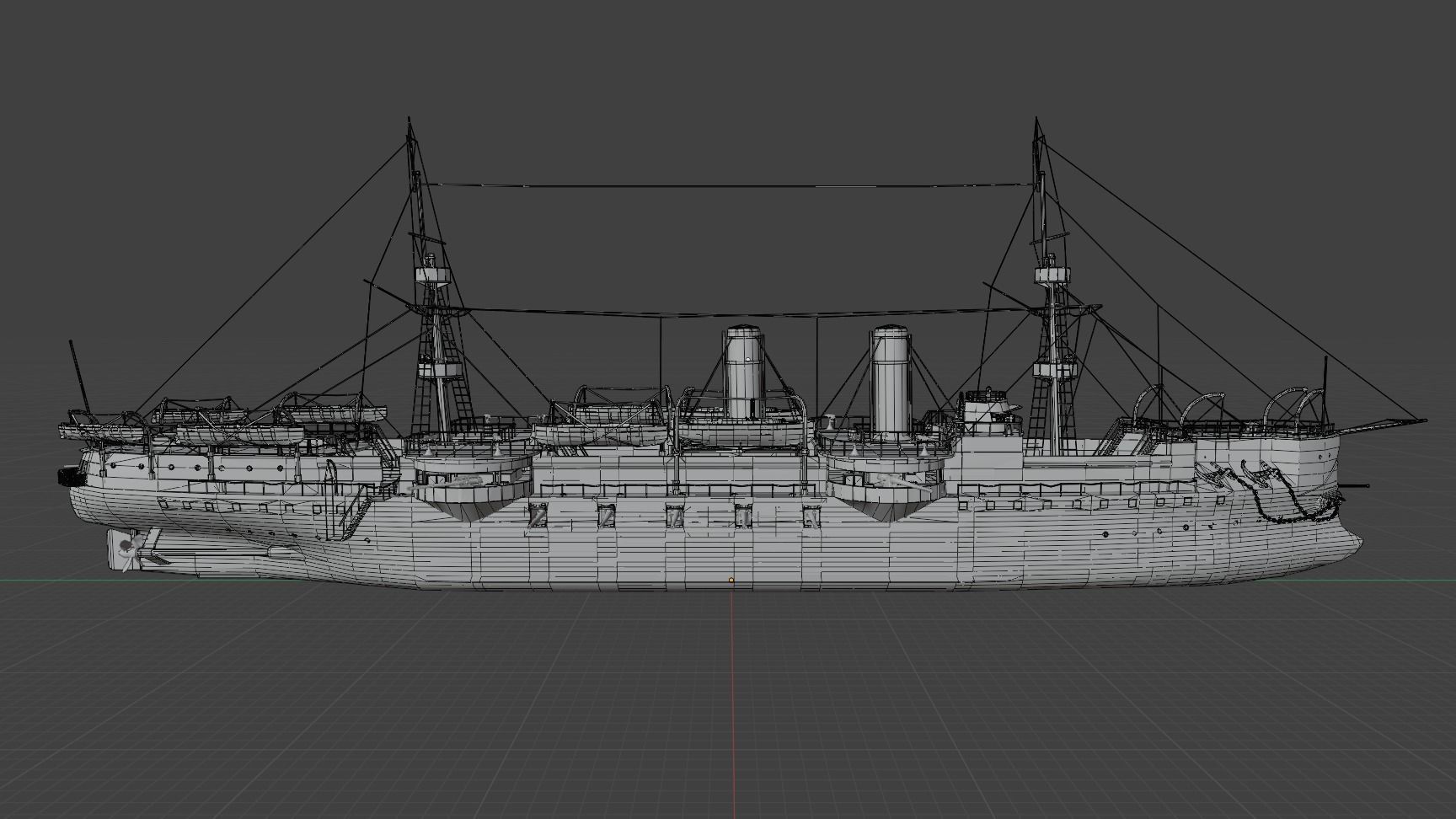 Brazilian Cruiser Almirante Tamandare 3D model_24