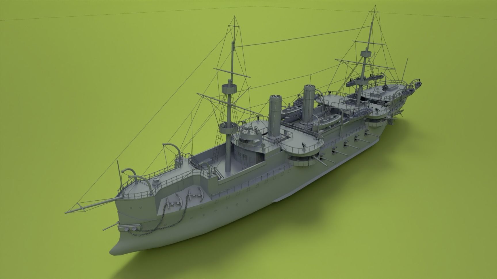 Brazilian Cruiser Almirante Tamandare 3D model_2