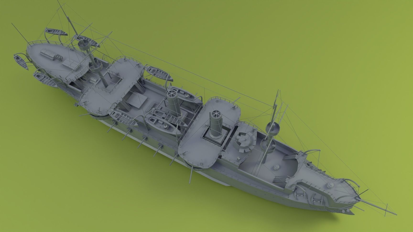 Brazilian Cruiser Almirante Tamandare 3D model_14