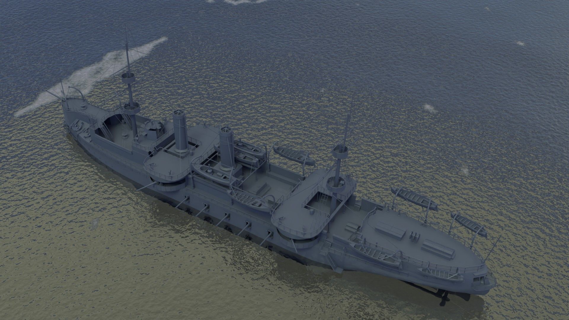 Brazilian Cruiser Almirante Tamandare 3D model_28
