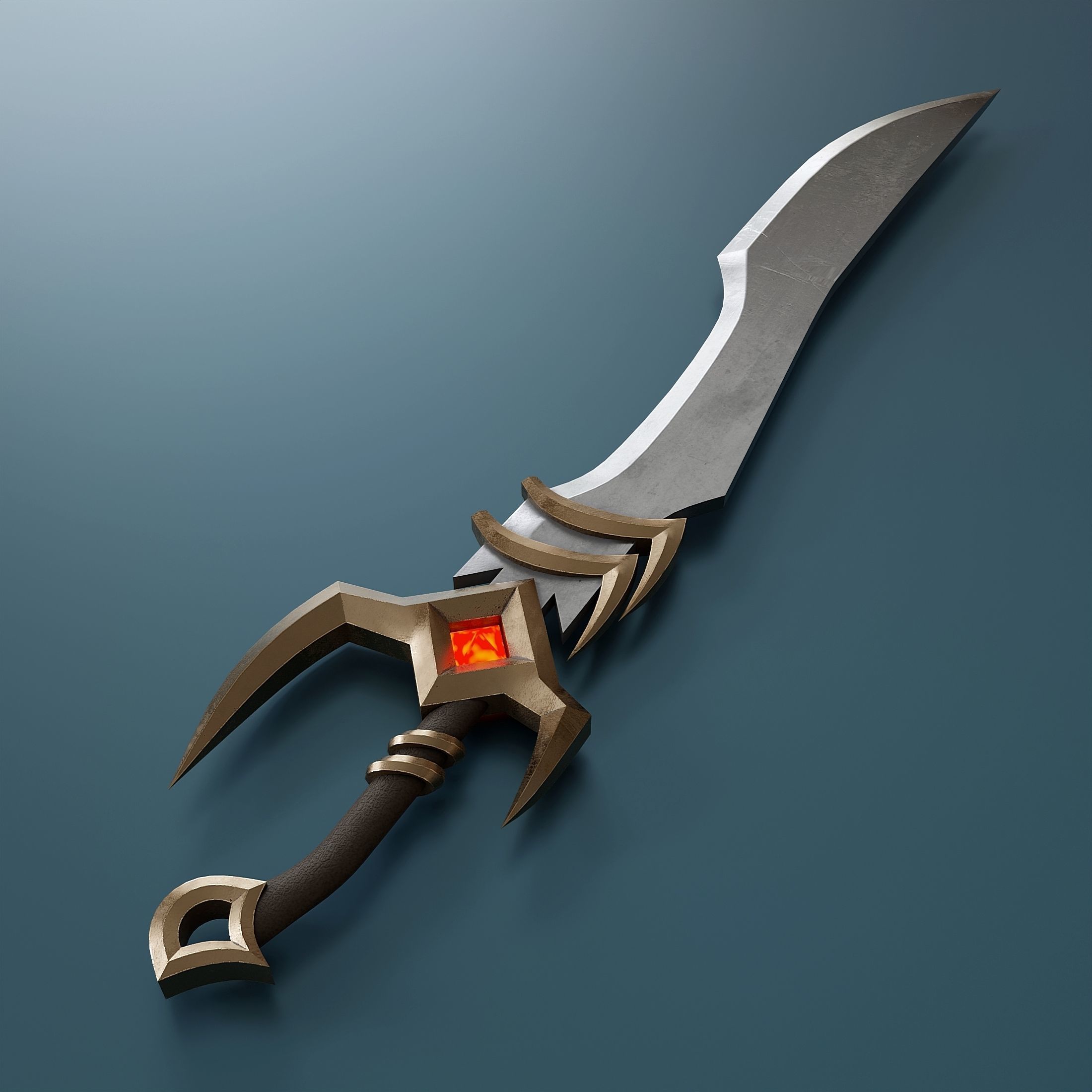 Small set of fantasy weapons Low-poly 3D model_1