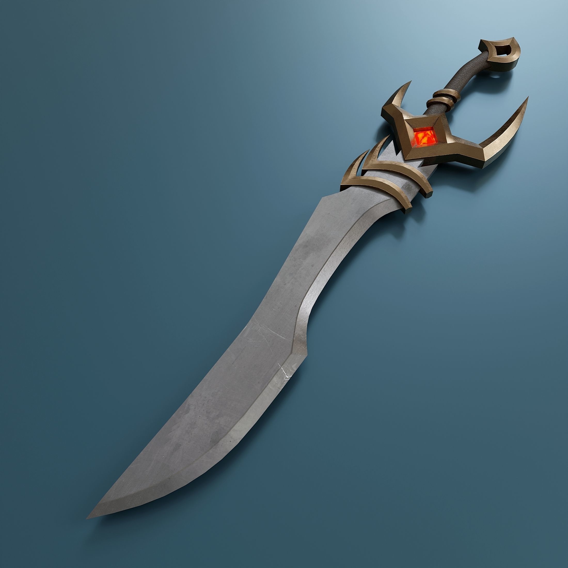 Small set of fantasy weapons Low-poly 3D model_2