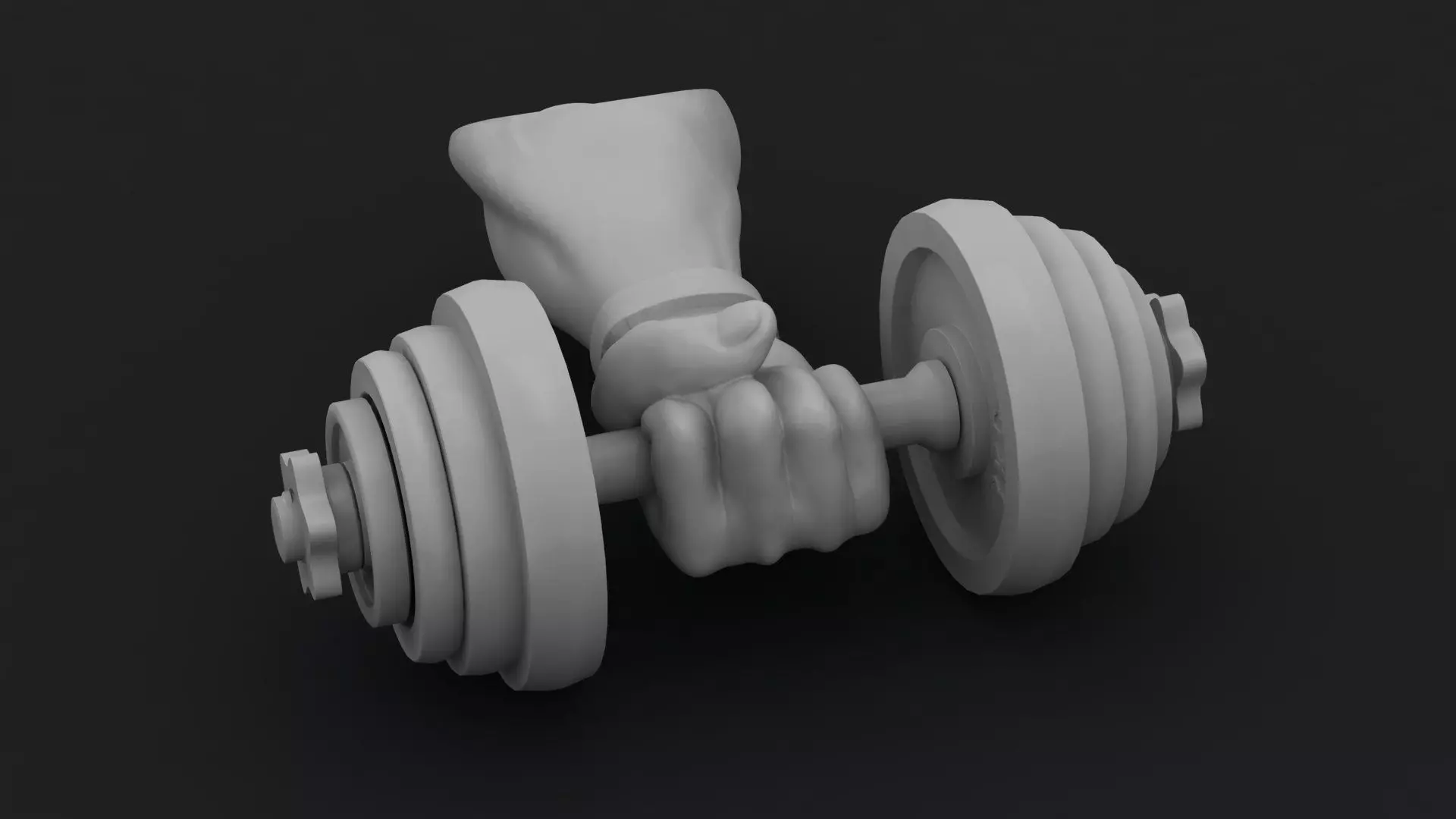 hand weights Holding Dumbbell 3D Model 3D print model