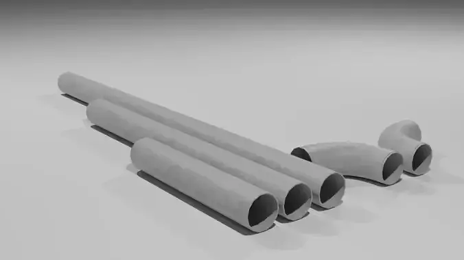 tuyaux en beton Low-poly 3D model