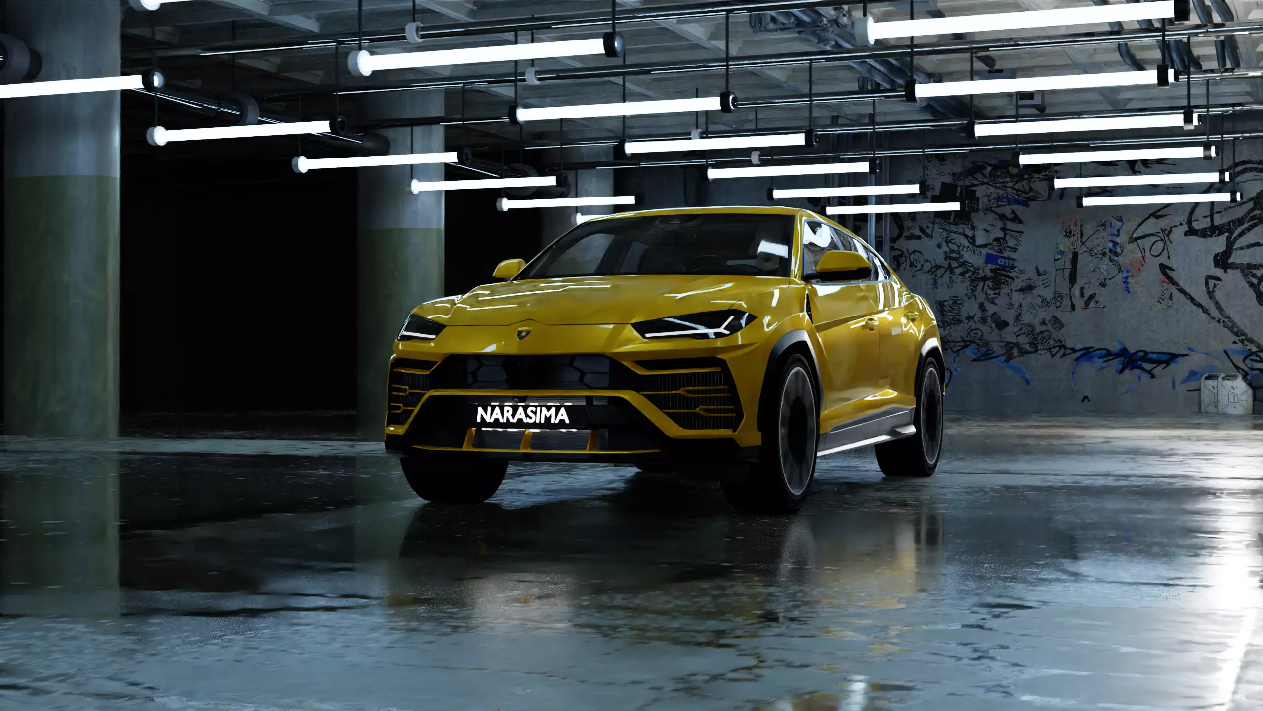 Car in Warehouse 3D model