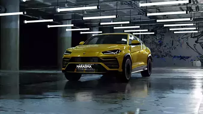 Car in Warehouse 3D model