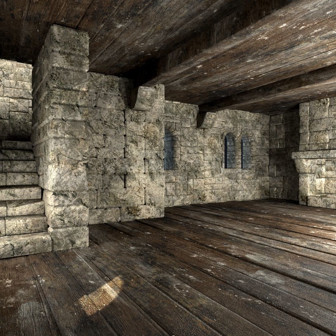 FORT MEDIEVAL CASTLE FORTRESS BAST RUIN TOWER COLLECTION BUILDER Low-poly 3D model_20