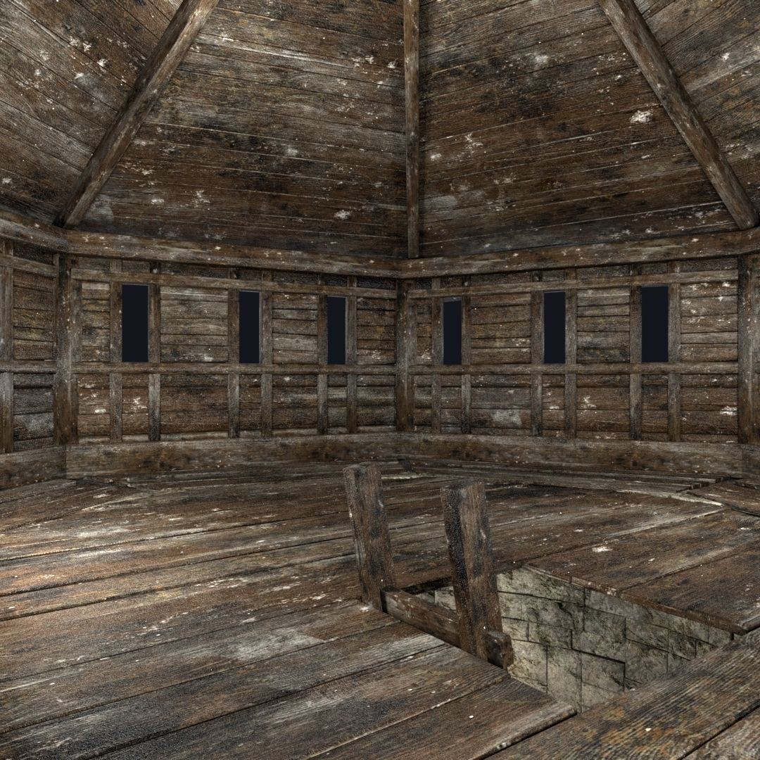 FORT MEDIEVAL CASTLE FORTRESS BAST RUIN TOWER COLLECTION BUILDER Low-poly 3D model_30