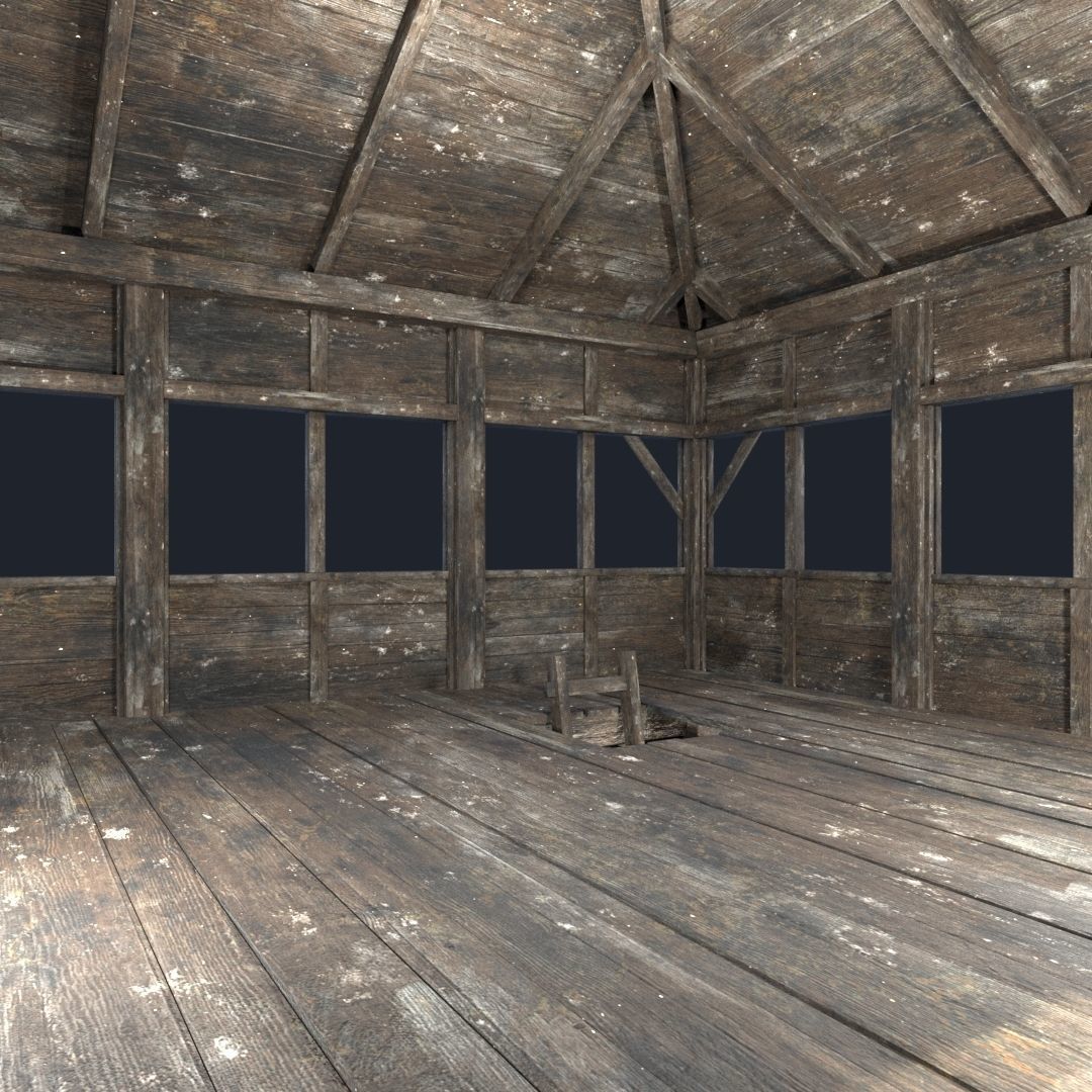 FORT MEDIEVAL CASTLE FORTRESS BAST RUIN TOWER COLLECTION BUILDER Low-poly 3D model_45