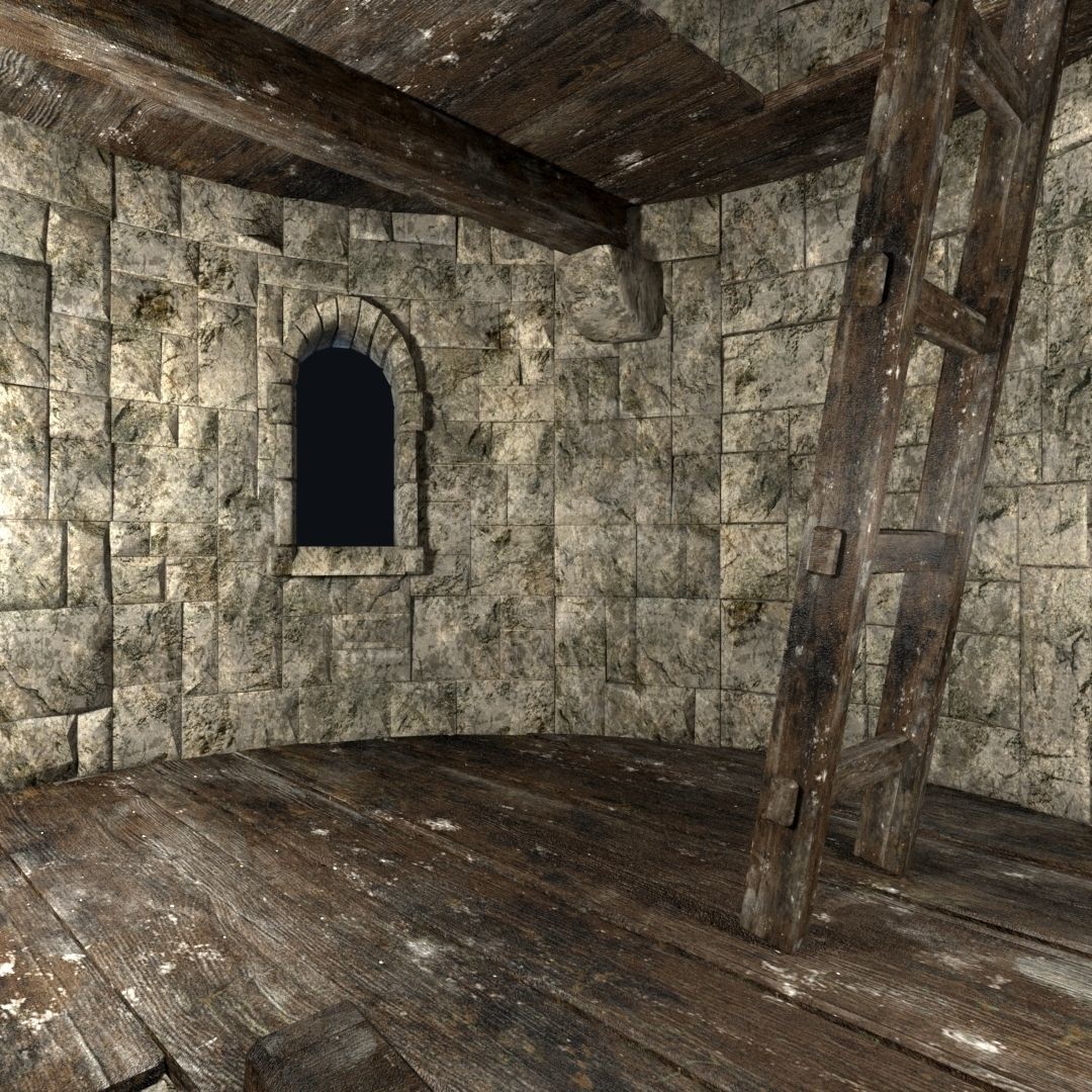 FORT MEDIEVAL CASTLE FORTRESS BAST RUIN TOWER COLLECTION BUILDER Low-poly 3D model_15