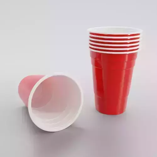 Red Plastic Cup 3D model
