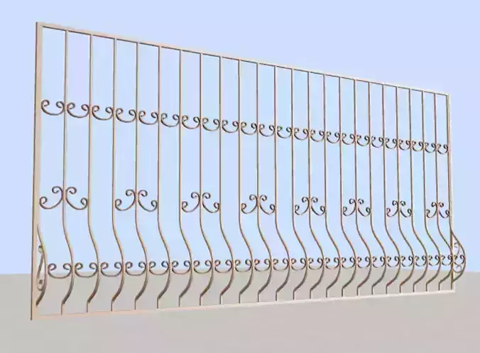 Iron window grate 3D model