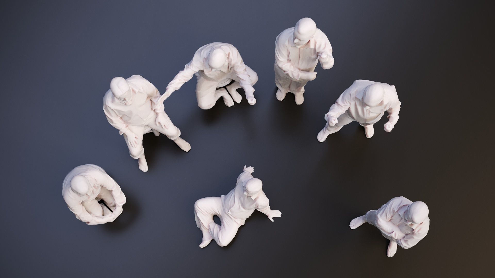 3D Man Multi Pose Model Package Blender and 3ds Max 3D model_3