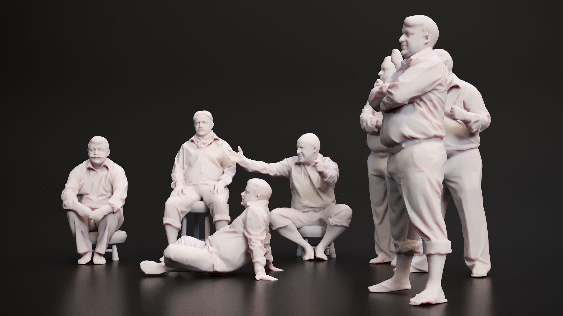 3D Man Multi Pose Model Package Blender and 3ds Max 3D model_1