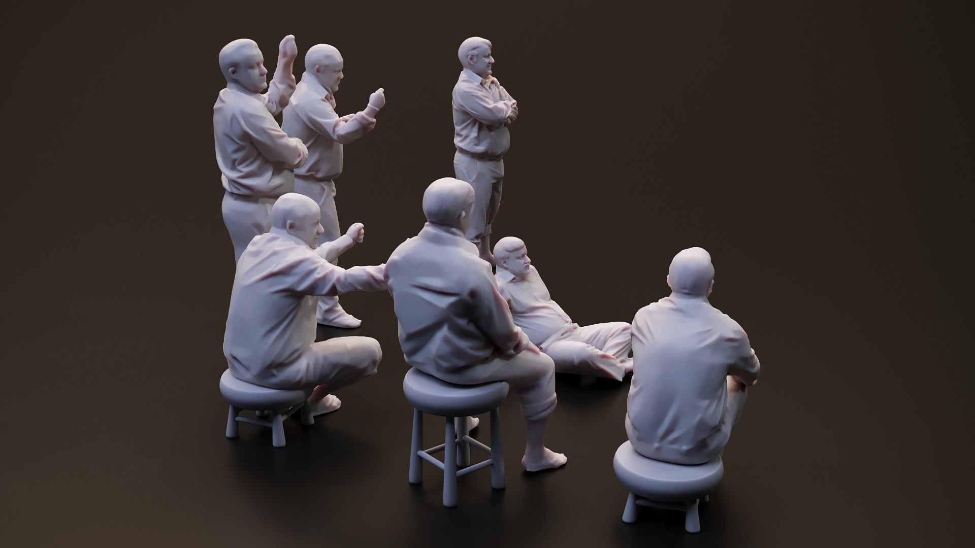 3D Man Multi Pose Model Package Blender and 3ds Max 3D model_2