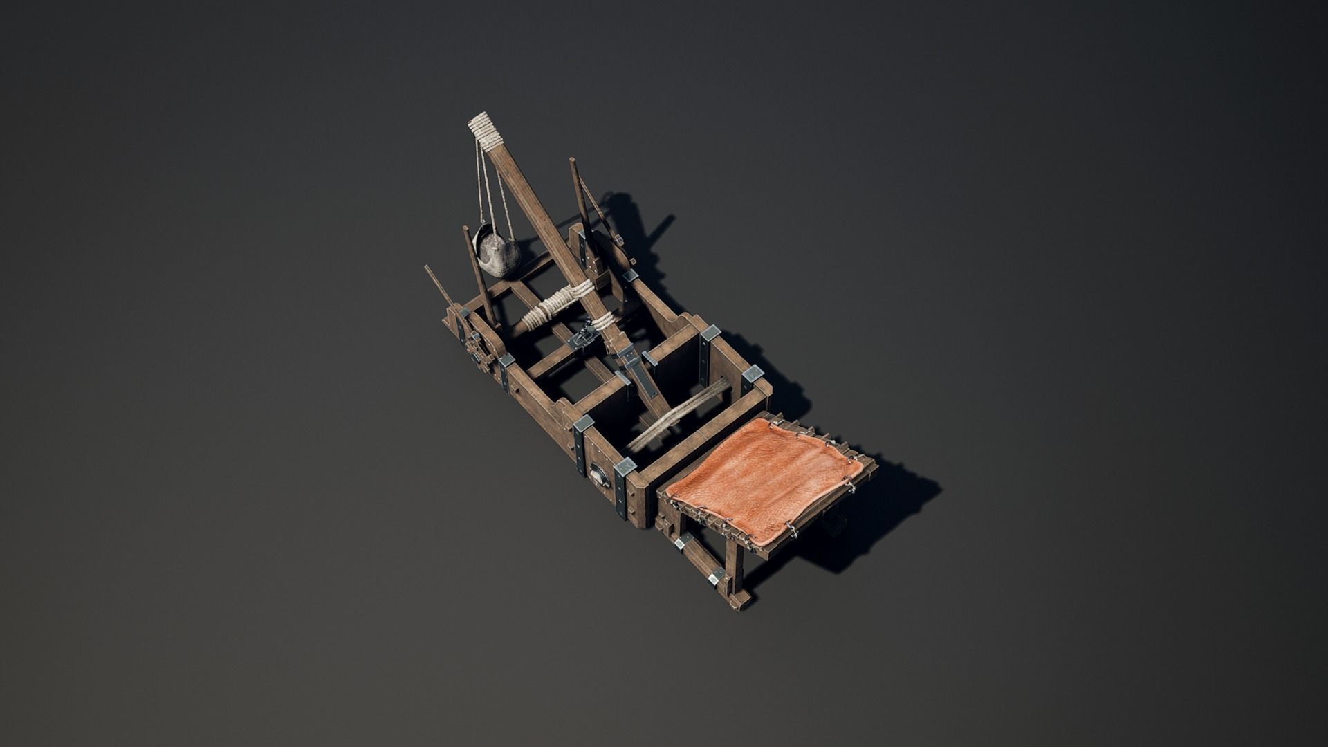 Medieval Siege Weapon - Onager Low-poly 3D model_1