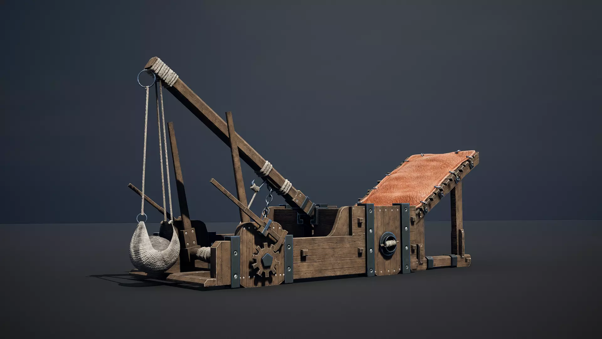 Medieval Siege Weapon - Onager Low-poly 3D model_0