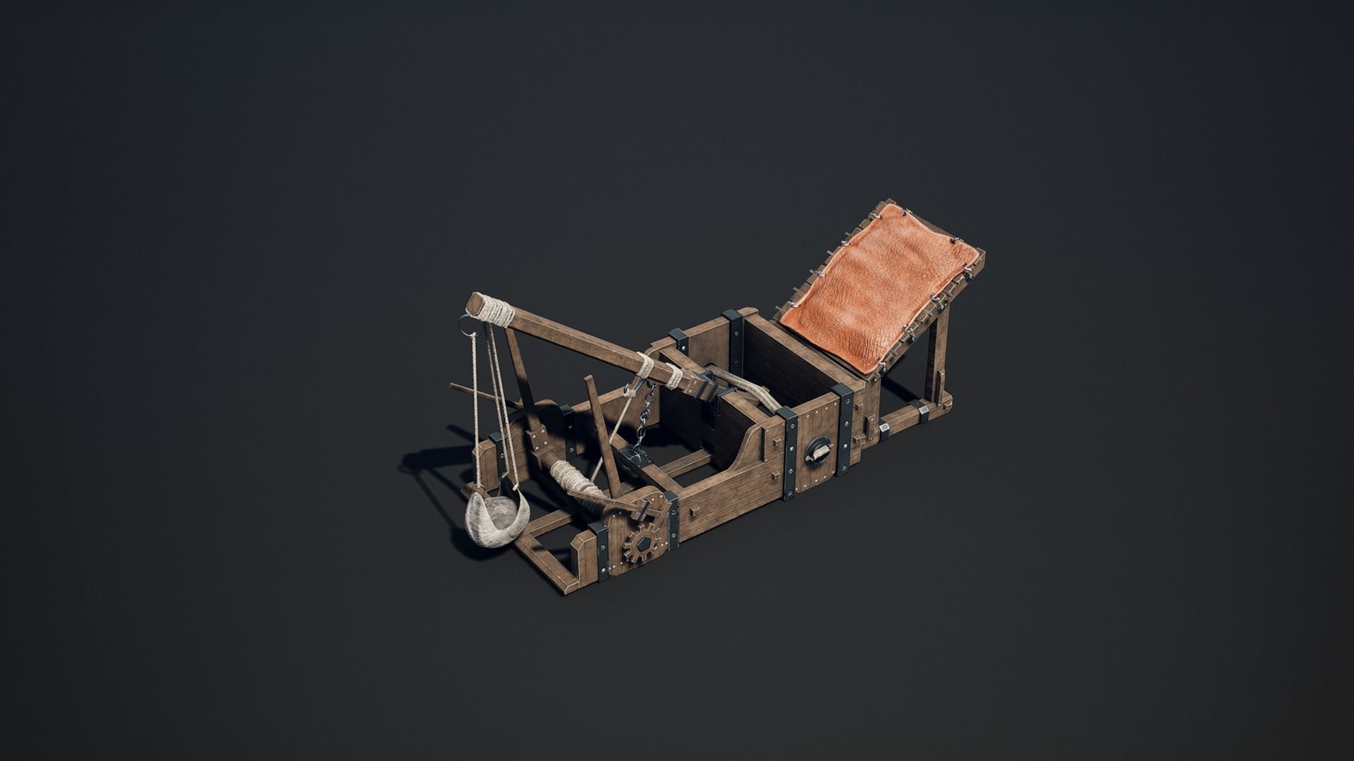 Medieval Siege Weapon - Onager Low-poly 3D model_2