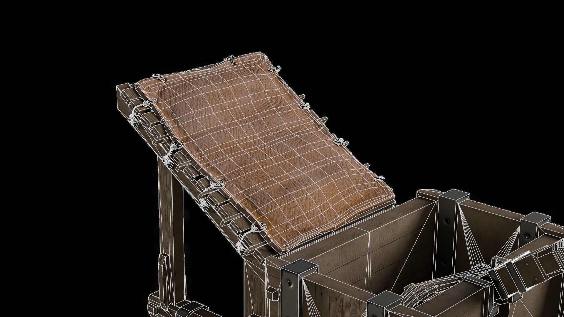 Medieval Siege Weapon - Onager Low-poly 3D model_10