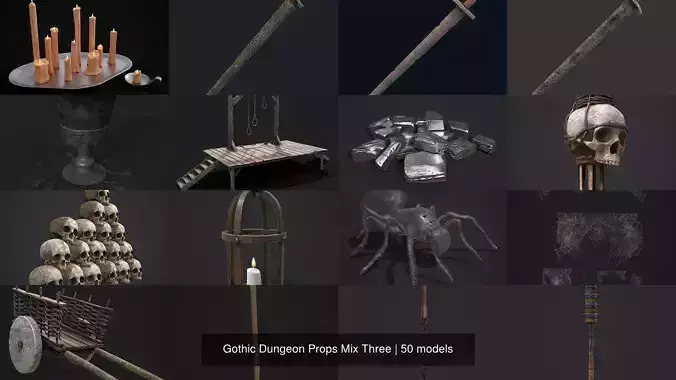 Gothic Dungeon Props Mix Three