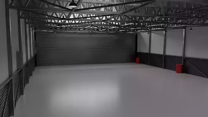Airplane Hangar Interior 3D model