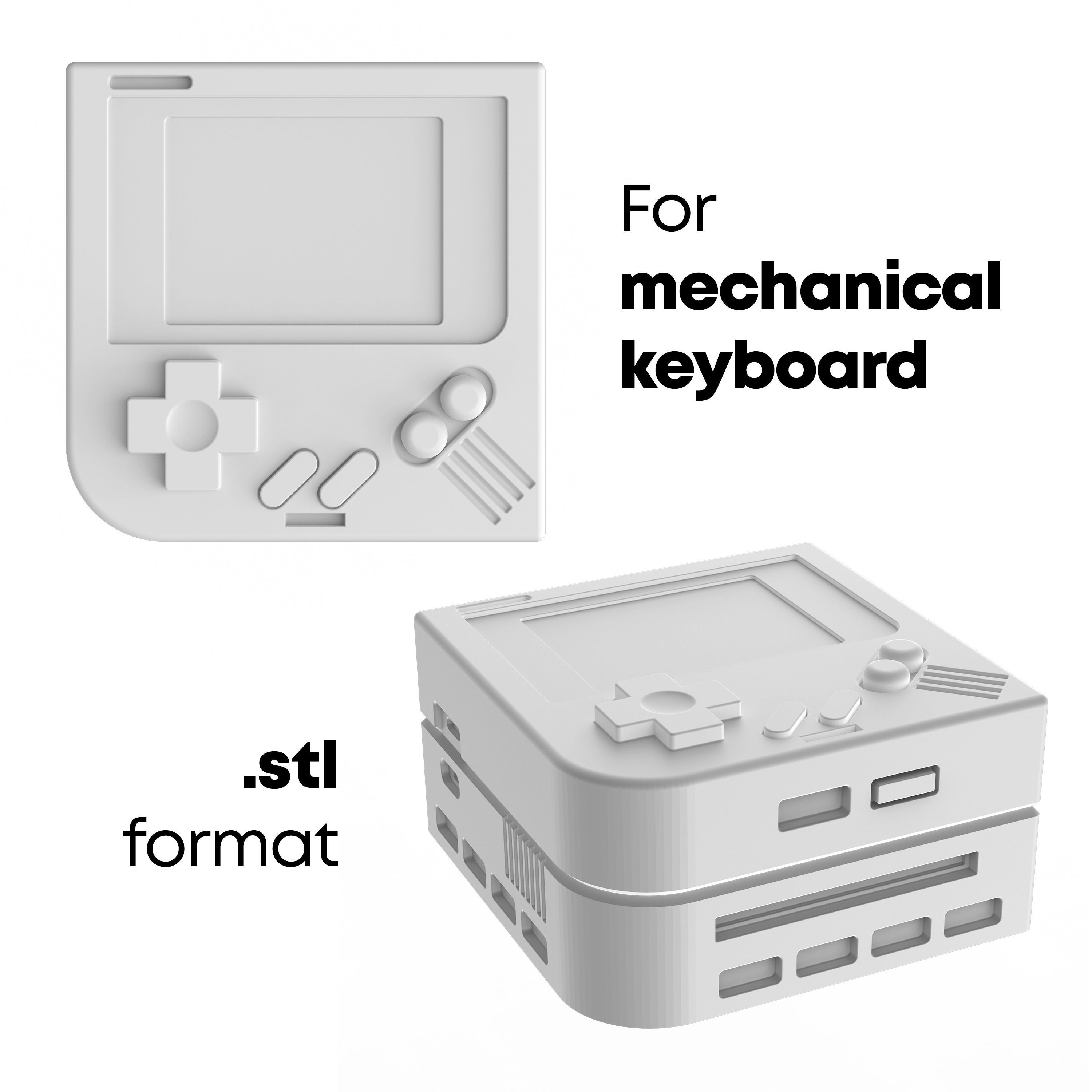 Gameboy keycap for mechanical keyboard 3D print model_3