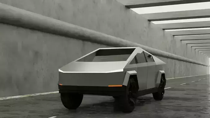 SCI-FI ELON MUSK TESLA CYBER TRUCK 3D MODEL Low-poly 3D model