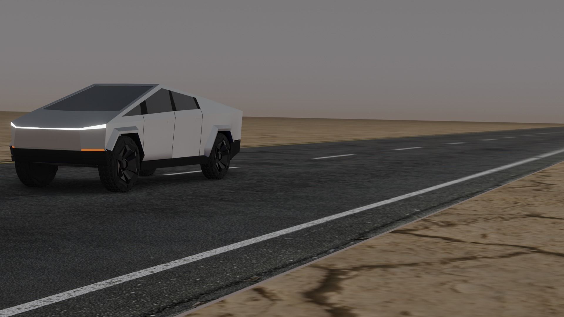 SCI-FI ELON MUSK TESLA CYBER TRUCK 3D MODEL Low-poly 3D model_8