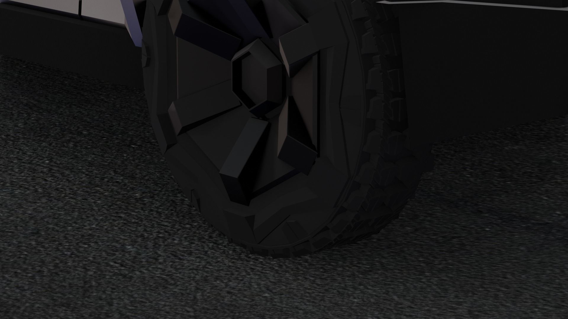 SCI-FI ELON MUSK TESLA CYBER TRUCK 3D MODEL Low-poly 3D model_4