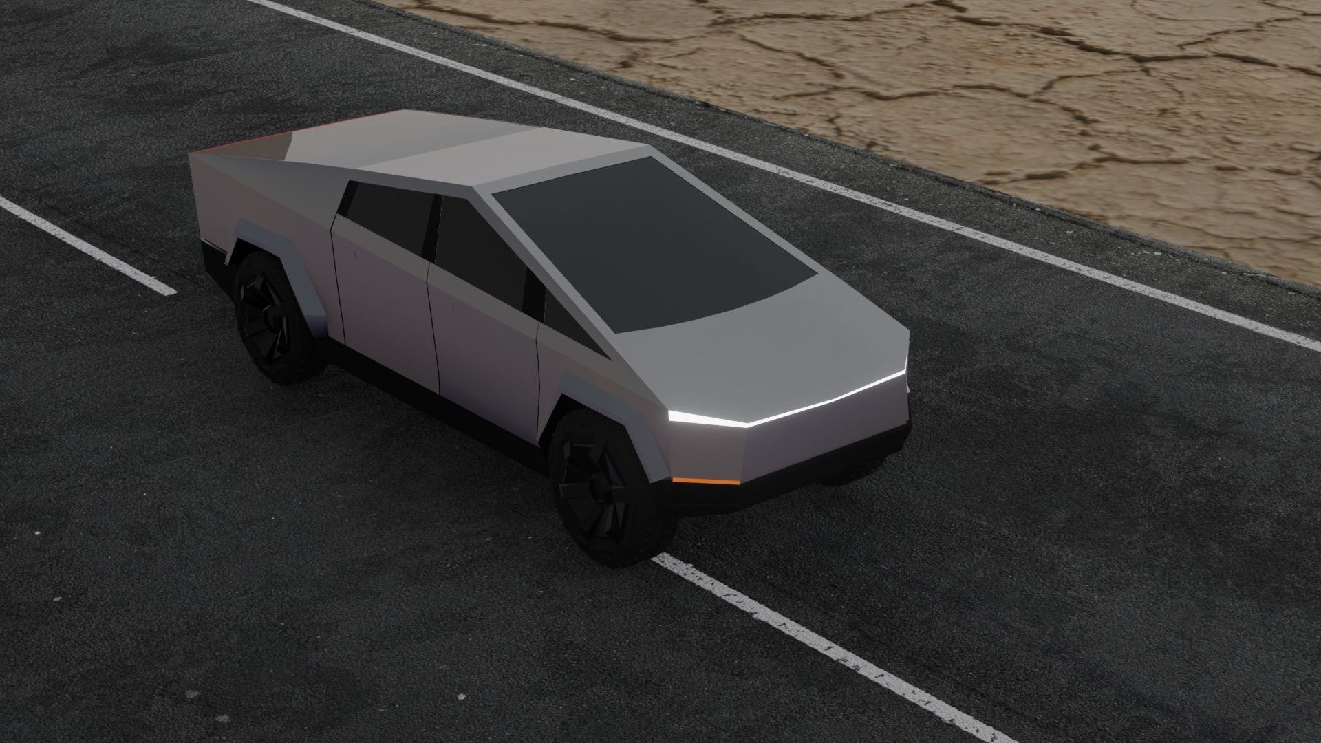 SCI-FI ELON MUSK TESLA CYBER TRUCK 3D MODEL Low-poly 3D model_1